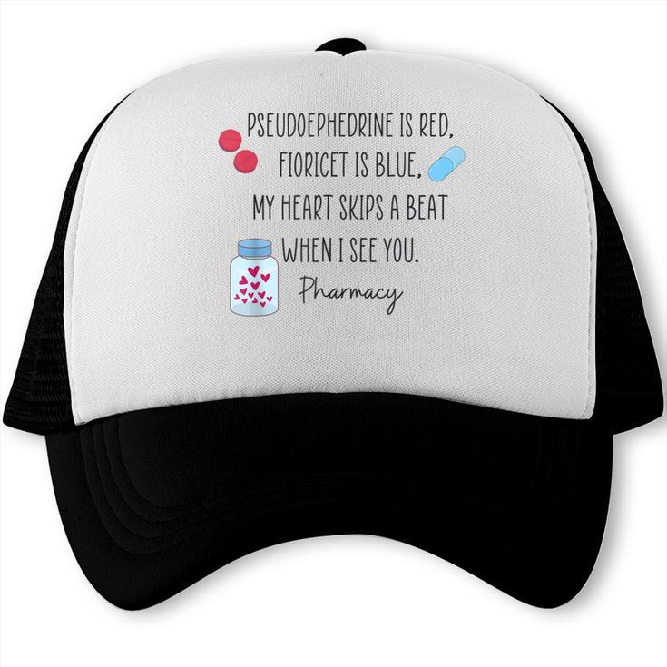 Women Pharmacist Valentines Pharmacy Technician Graduation Trucker Cap