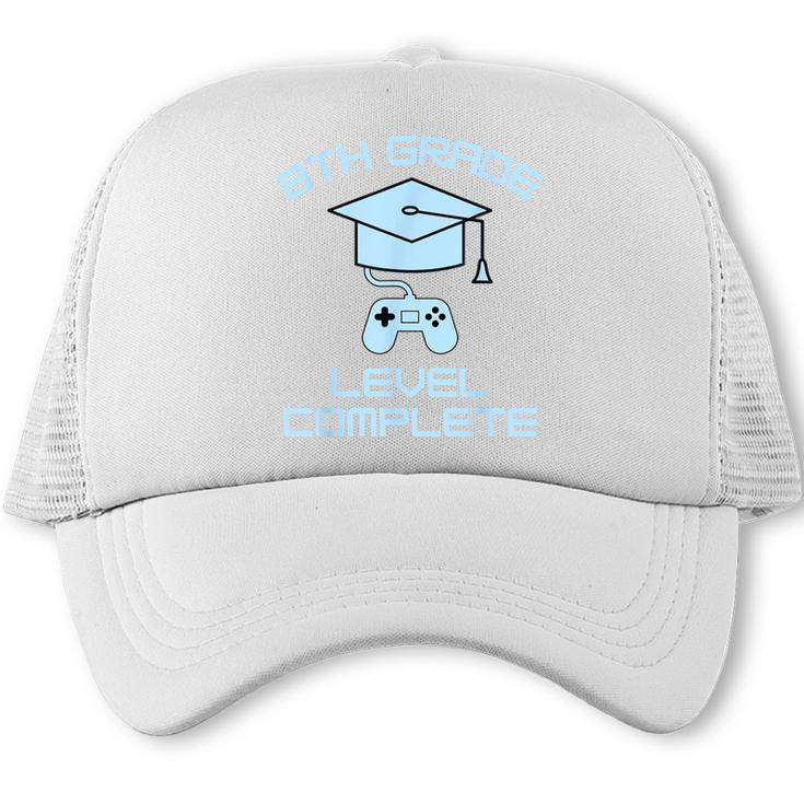8th Grade Level Complete Eighth Grade Gamer Graduation Day Trucker Cap