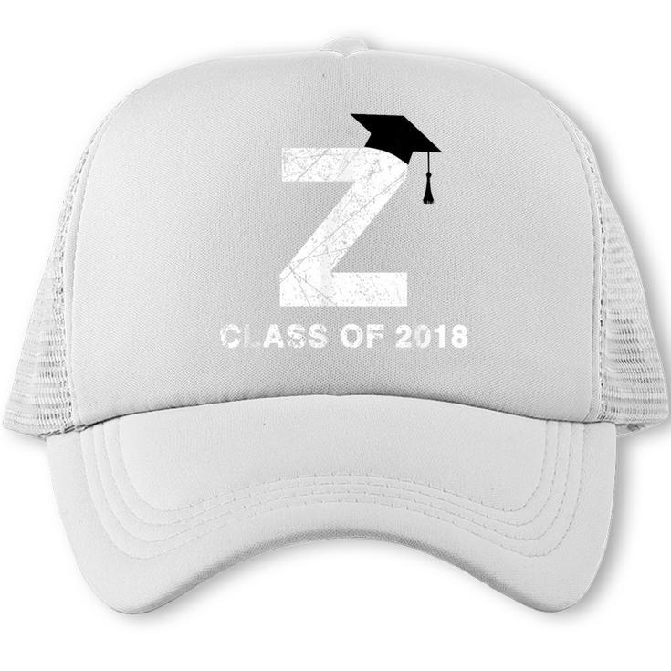 Class Of 2018 Last Name Letter Z Graduation Trucker Cap