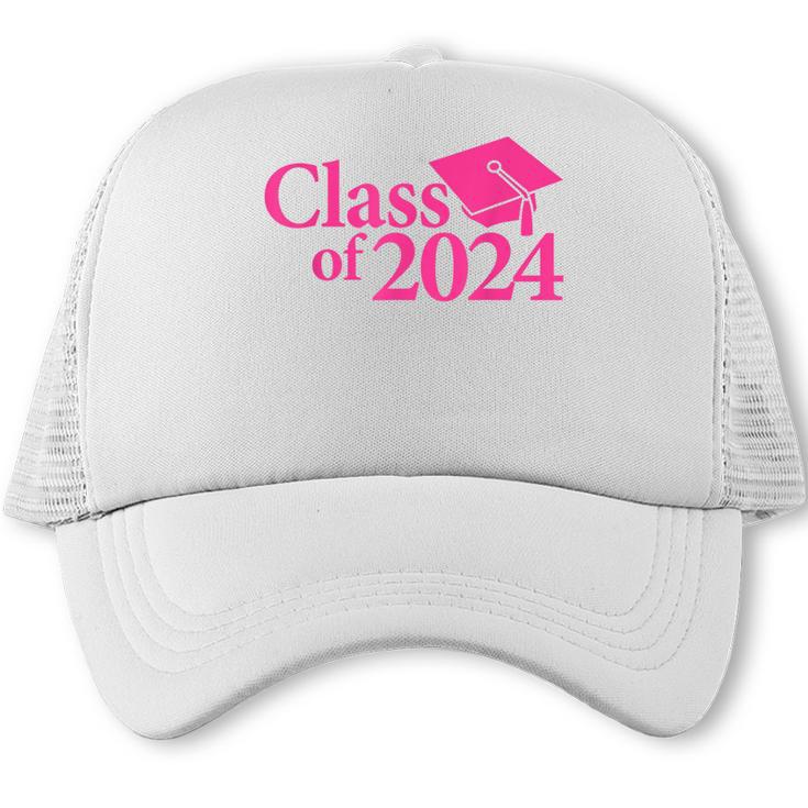 Class Of 2024 Pink For Girls And Women Graduation Trucker Cap