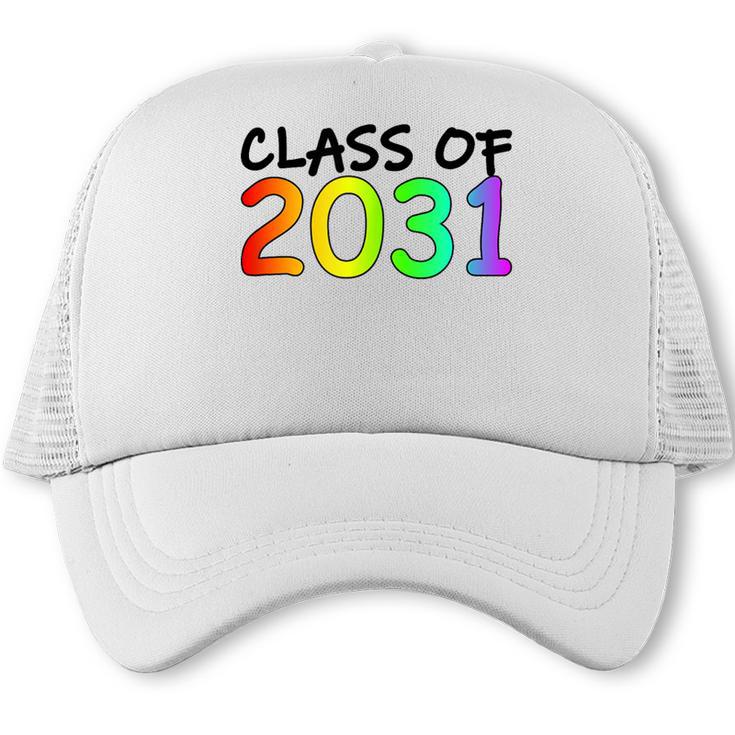 Class Of 2031 Pre-K -12th Grade Hand Prints Space Graduation Trucker Cap