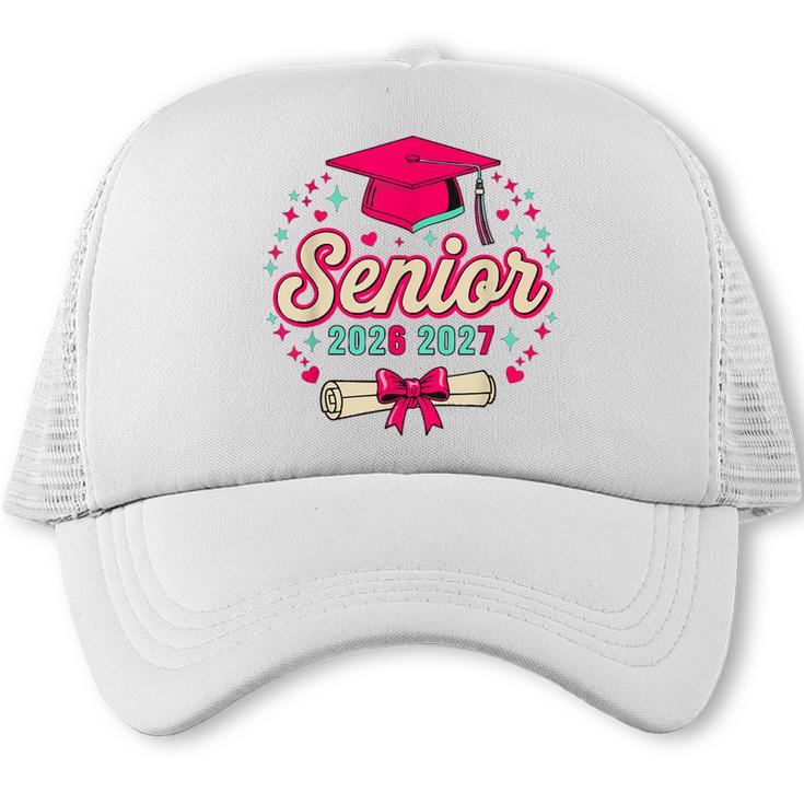 Coquette Pink Bow Senior 2026 2027 Graduation Trucker Cap