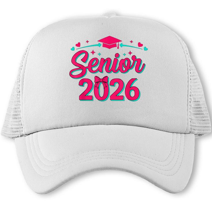 Coquette Pink Bow Senior 2026 Class Of Graduation Trucker Cap