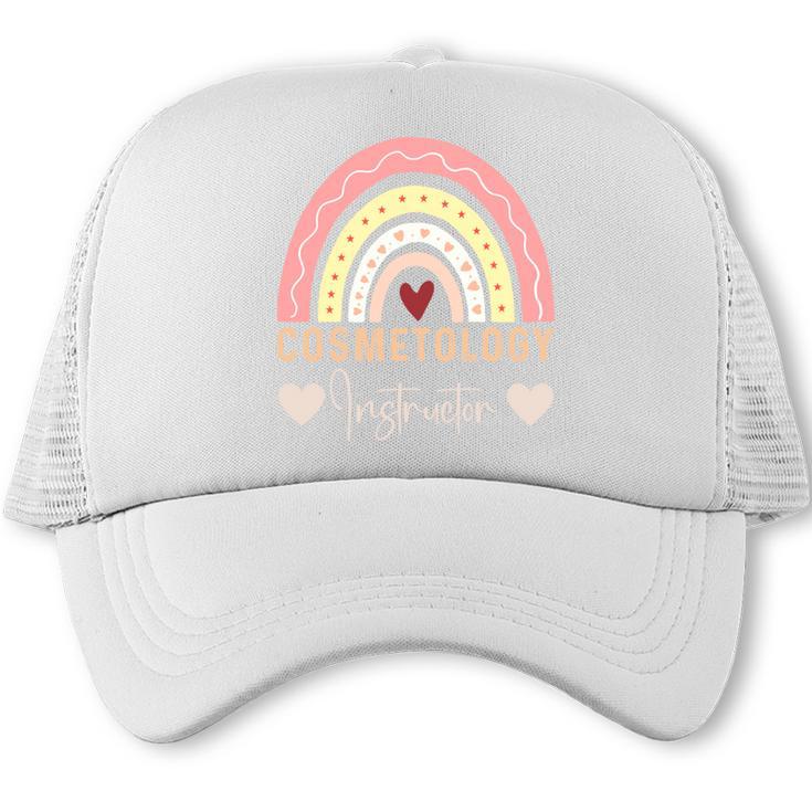 Cosmetology Instructor Cosmetologist Graduation Rainbow Trucker Cap