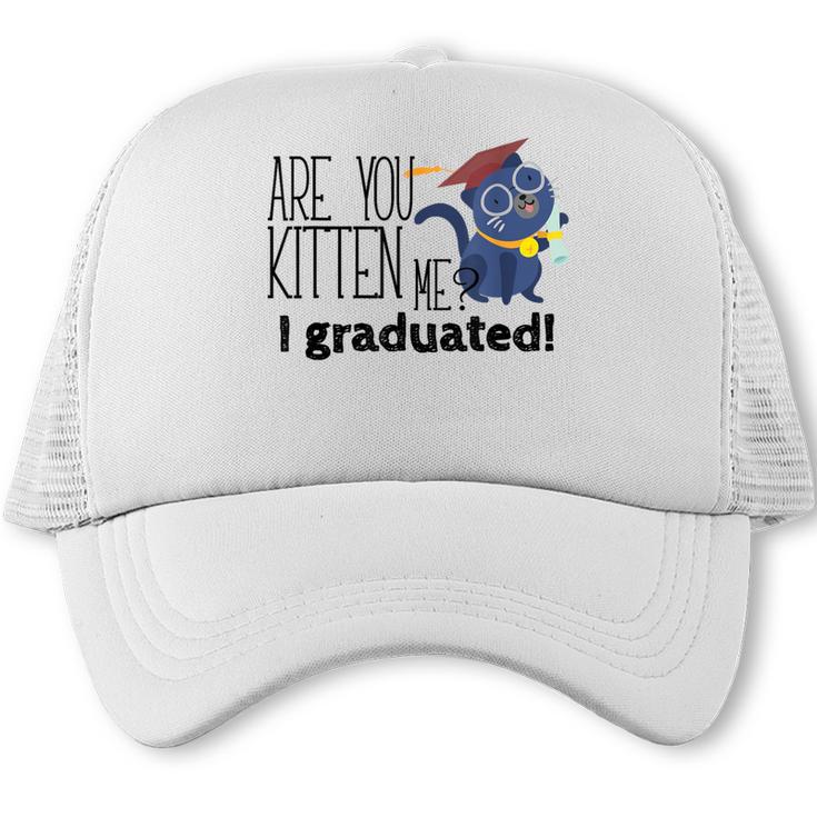 Cute Graduation  Cat Masters High School T-Shirt For Men Women Kids Trucker Cap