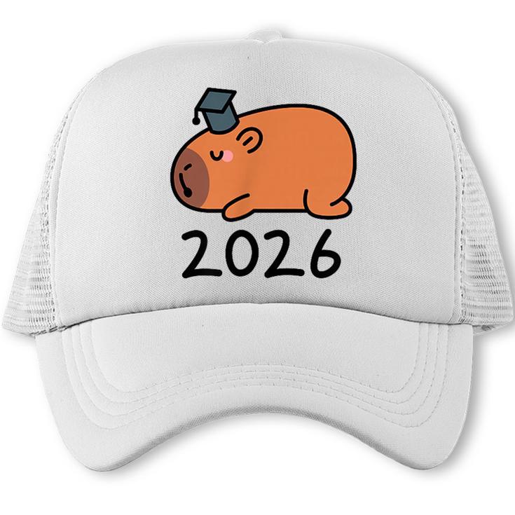 Grad Class Of 2026 Capybara Graduation Graduated Kids Trucker Cap