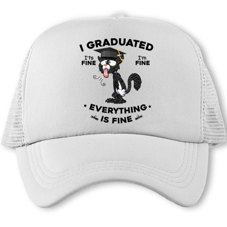 I Graduated Graduate Class 2025  Cat Graduation Trucker Cap