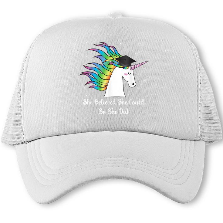 Graduation Unicorn Shirt She Believed Did School 2017 Trucker Cap
