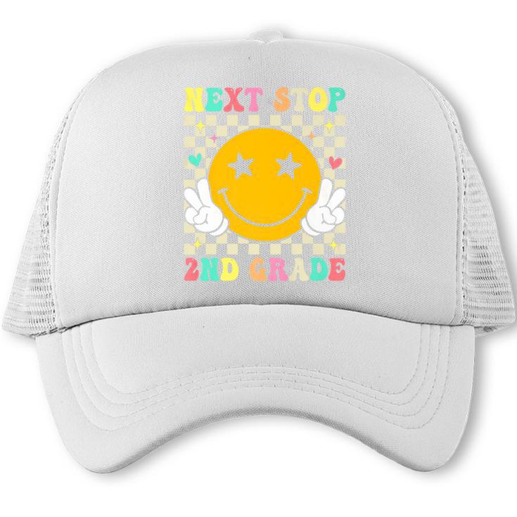 Groovy Next Stop 2nd Grade 1st Grade Graduation 2025 Premium Trucker Cap