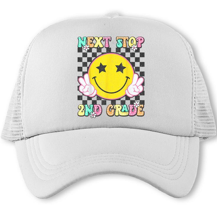 Groovy Next Stop 2nd Grade 1st Grade Graduation 2025 Trucker Cap