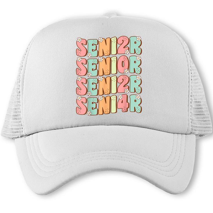 Groovy Senior Graduation Cute Groovy Senior Class Of 2024 Trucker Cap