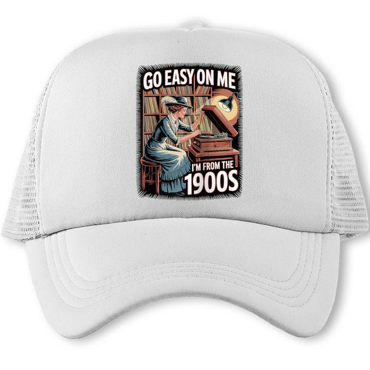 I'm From The 1900s Vinyl Record Lover For Women Raglan Baseball Tee Trucker Cap