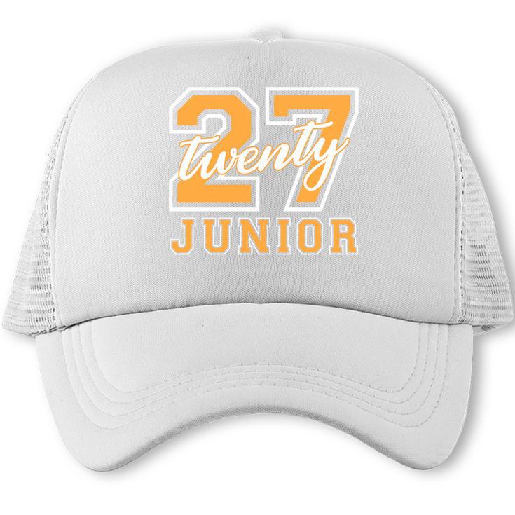 Junior Class 2027 Graduation Back To School Orange Letters Premium Tri-Blend Trucker Cap