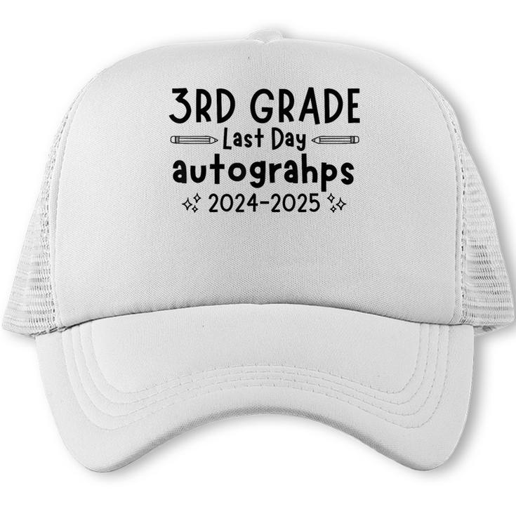 Last Day Of School 3rd Third Grade Sign My Shirt Graduation Trucker Cap