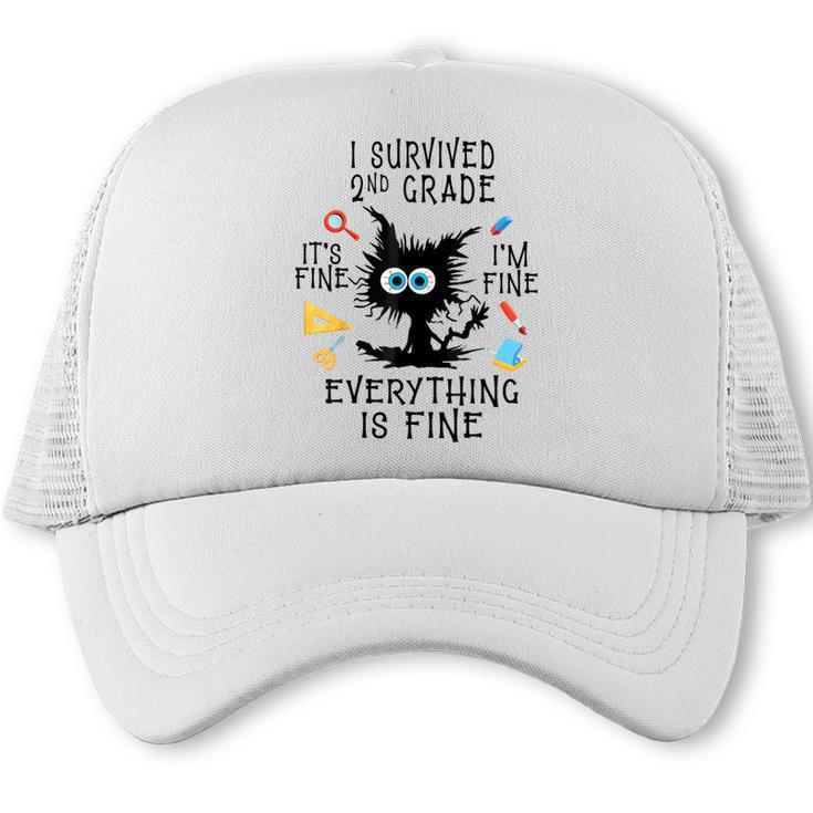 Last Day Of School Student Graduation I Survived 2nd Grade Trucker Cap