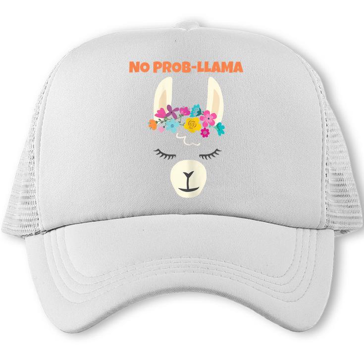 No Prob Llama Birthday Graduation Women Kids Girls Trucker Cap