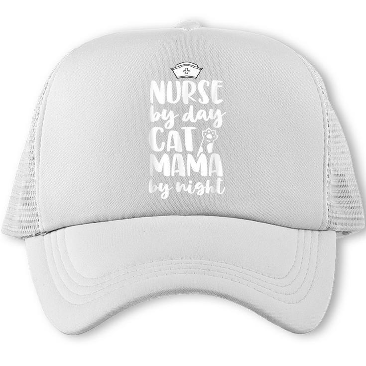 Nurse Graduation For Her Nursing Cat Mama By Night For Men Women Trucker Cap