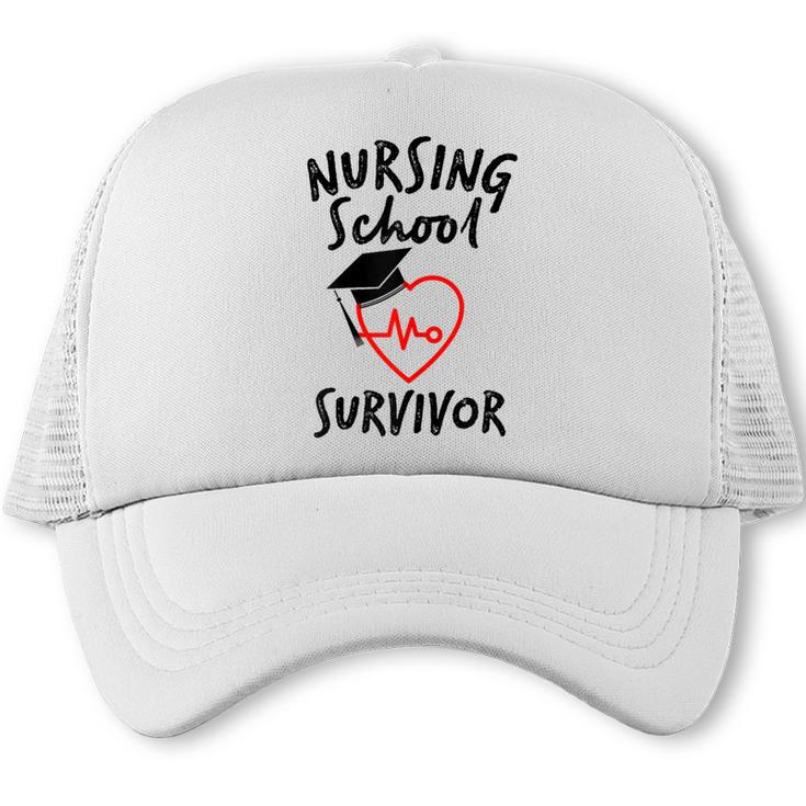 Nursing School Survivor Women Graduation RN Gift Shirt Trucker Cap