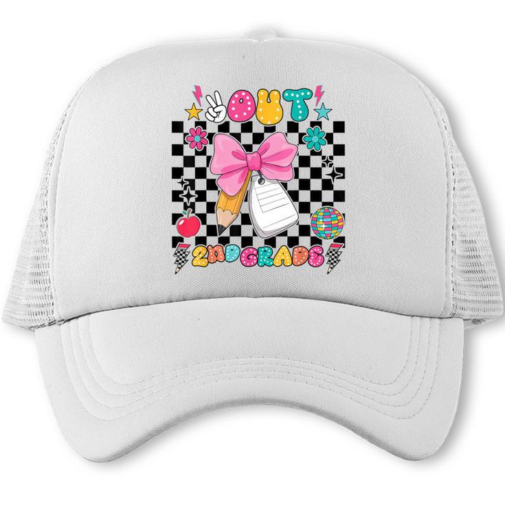Peace Out 2nd Grade Graduation Last Day School Second Grade Trucker Cap