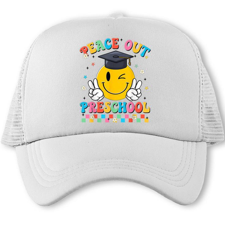 Peace Out Preschool Graduation Last Day Teachers Boys Girls Trucker Cap