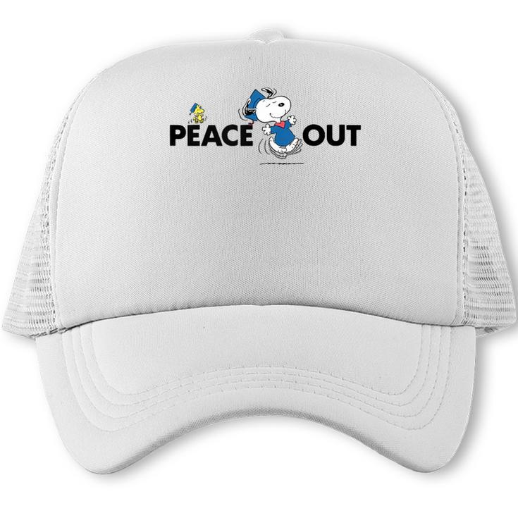 Peanuts Graduation Peace Out Snoopy Woodstock Trucker Cap