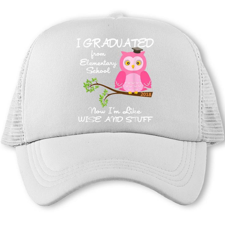 Pink I Graduated From Elementary Graduation Trucker Cap