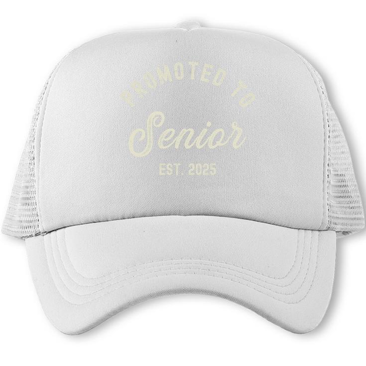 Promoted To Senior Est 2025 High School College Graduation Premium Trucker Cap
