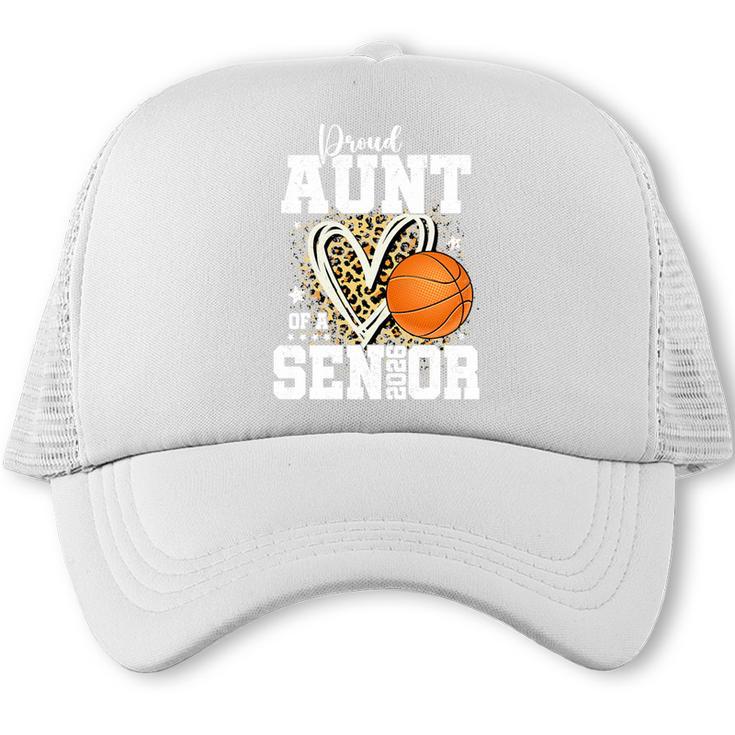 Proud Aunt Of A 2026 Senior Basketball Graduation Leopard Premium Tri-Blend Trucker Cap