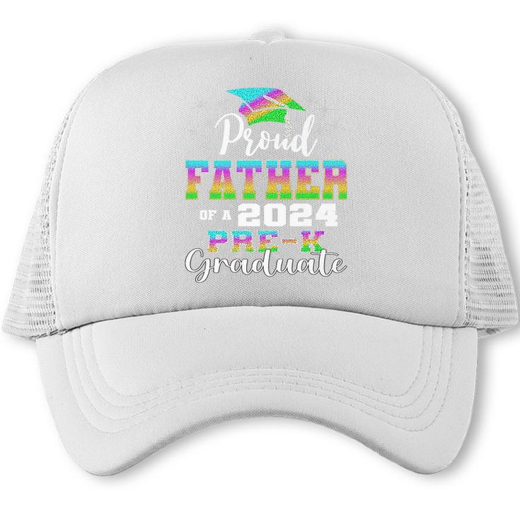 Proud Father Of PreK School Graduate 2024 Graduation Father Premium Trucker Cap