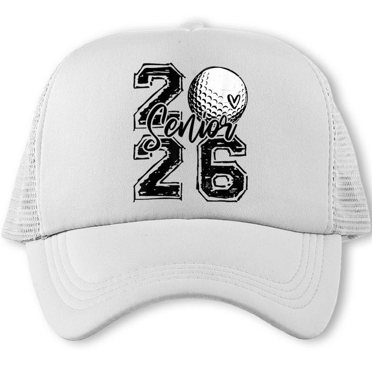 Senior 2026 Golf Player Heart Graduation Girls Teens Trucker Cap