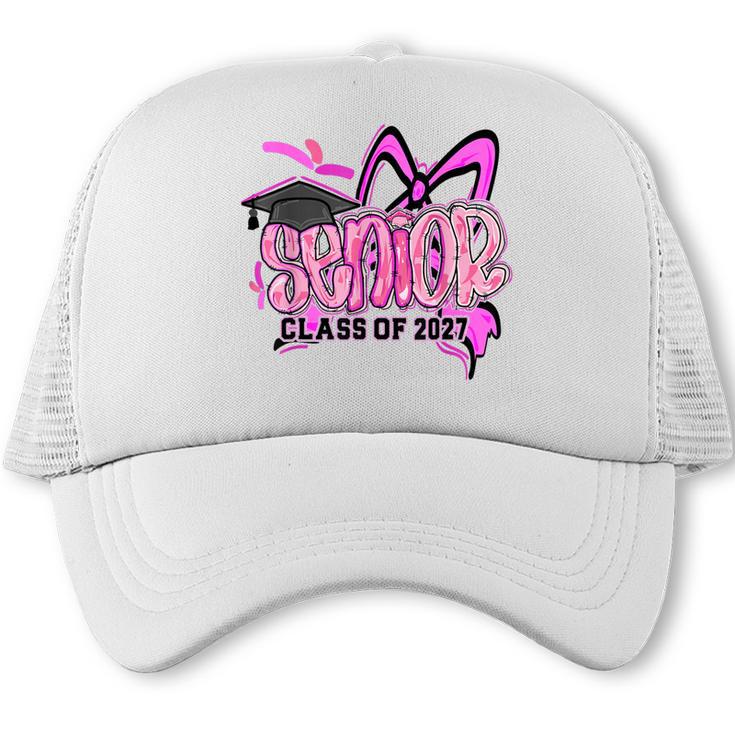 Senior 2027 Class Of 2027 Coquette Girl Pink Graduation 2027 Trucker Cap