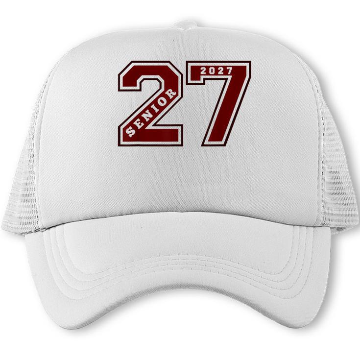 Senior 2027 Maroon Senior Class Of 27 Jersey Graduation Trucker Cap