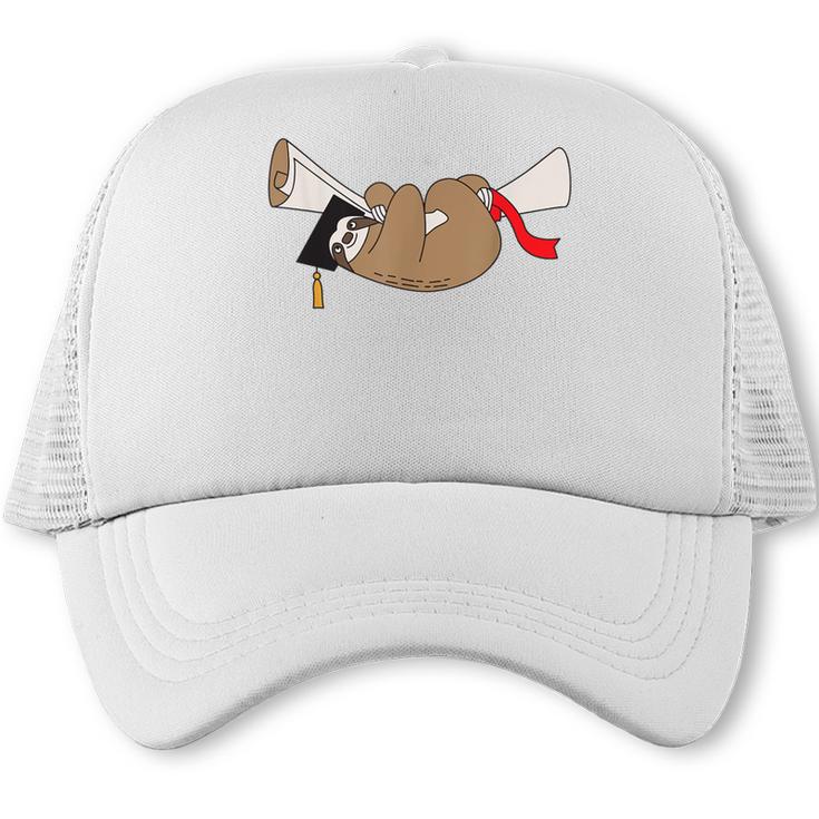 Sloth Graduation Shirt Cute Animal Diploma Grad Trucker Cap