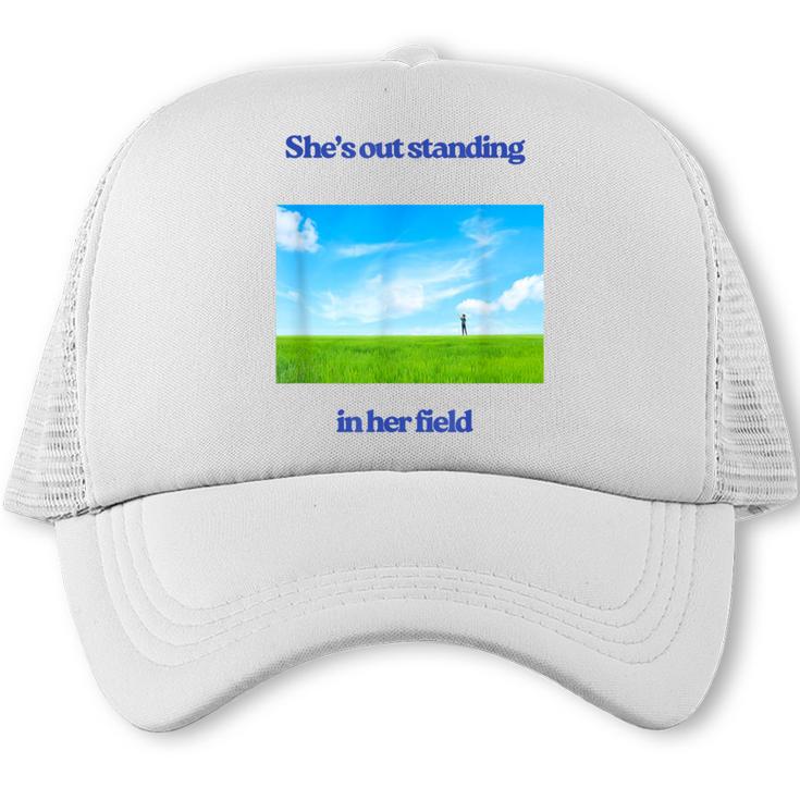 Out Standing In Her Field Graduation Tee Trucker Cap