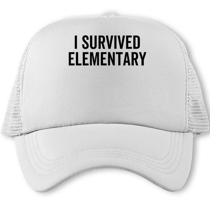 I Survived Elementary Graduation School Student Trucker Cap