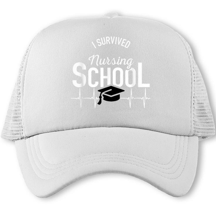 I Survived Nursing School Graduation RN Nurse T Shirt Trucker Cap