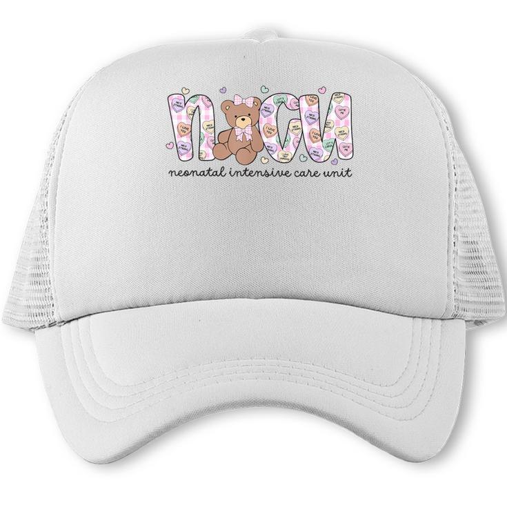 Valentines Day NICU Nurse Cute Bear Neonatal ICU Graduation Trucker Cap