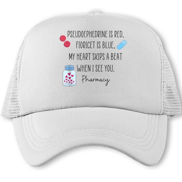 Women Pharmacist Valentines Pharmacy Technician Graduation Trucker Cap