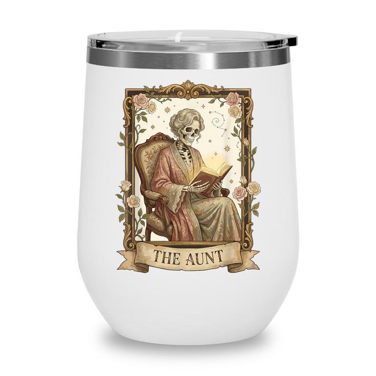 The Aunt Tarot Card Women Skeleton Aunty Book Lover Wine Tumbler