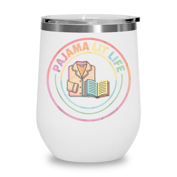 Bedtime Book Lover Reading Pajamas Wine Tumbler