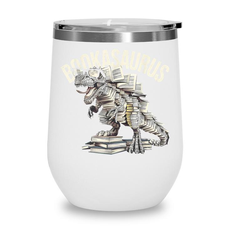 Book Dinosaur Bookworm T-Rex Dino Reading Books Book Wine Tumbler
