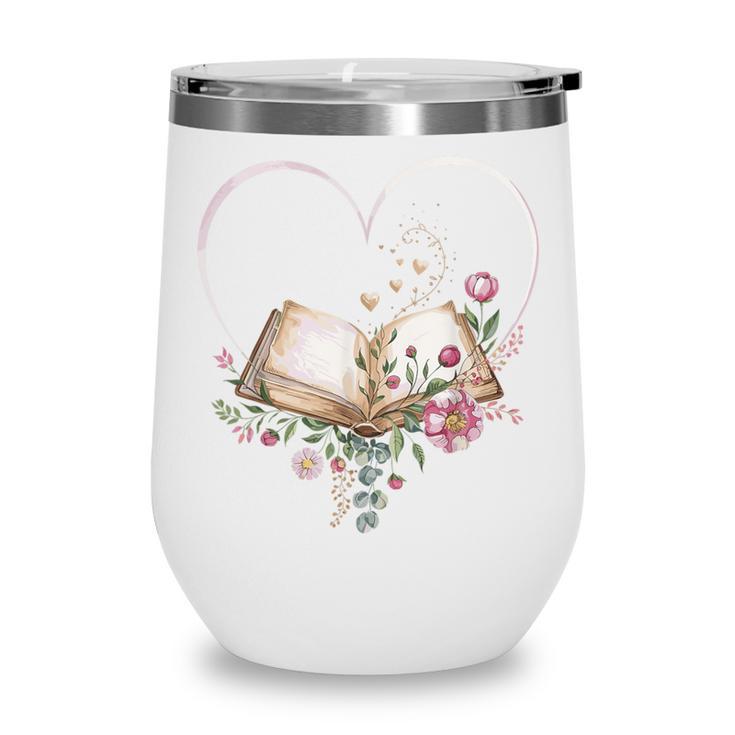 Book Lover Heart Shaped Reading Art Librarian Wine Tumbler