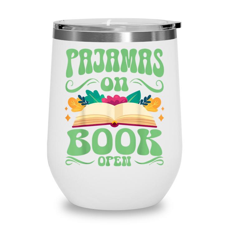 Book And Pajama Pajamas On Book Open Wine Tumbler