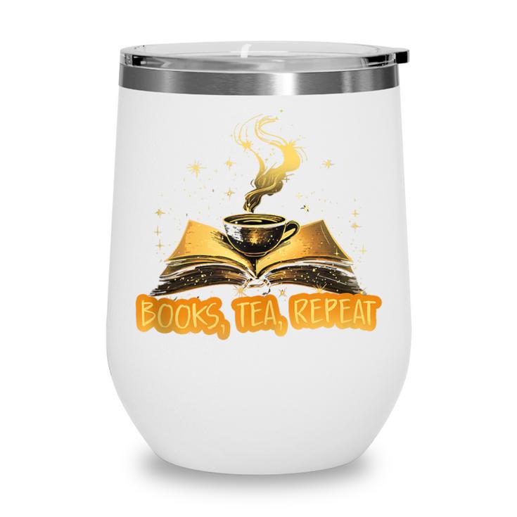 Books Tea Repeat Wine Tumbler
