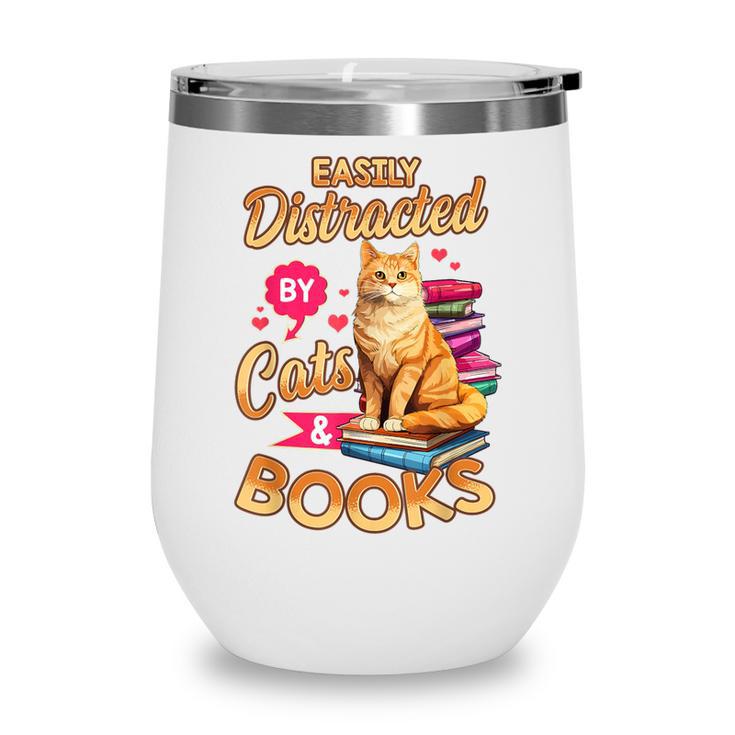 Cat Shirts For Women Book Lover Shirt Cats And Books Wine Tumbler