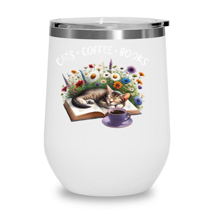 Cats Coffee Books Wine Tumbler