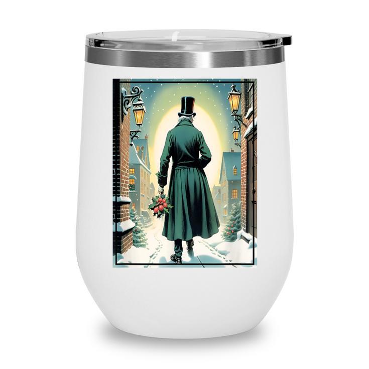 Charles Dickens Christmas Classic Book Ebeneezer Scrooge -Adults Kids Small Short Sleeve T-Shirt Wine Tumbler