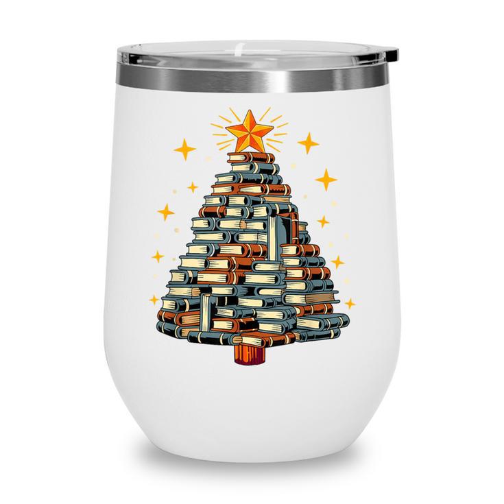 Christmas Tree Books Wine Tumbler