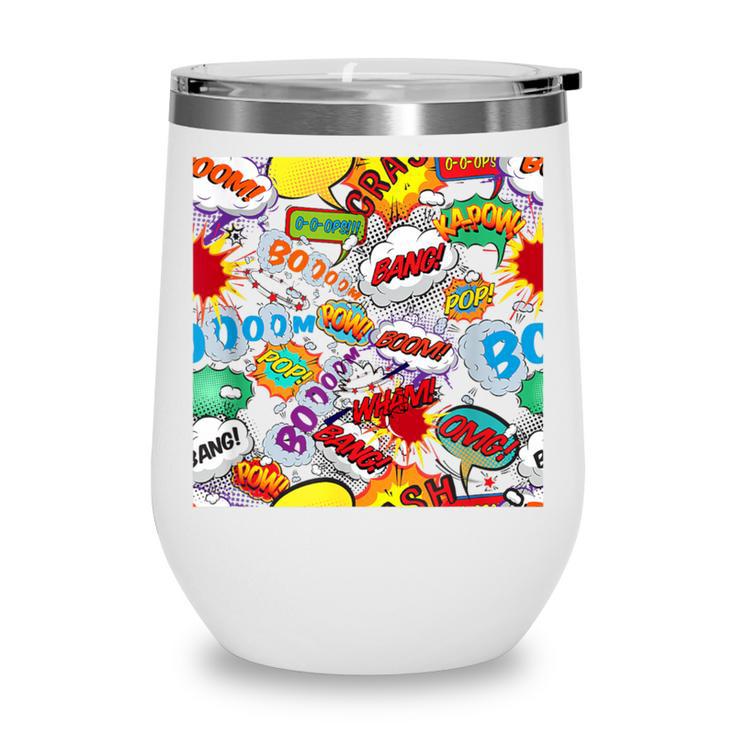 Comic Book Pop Art Modern Fun Wine Tumbler