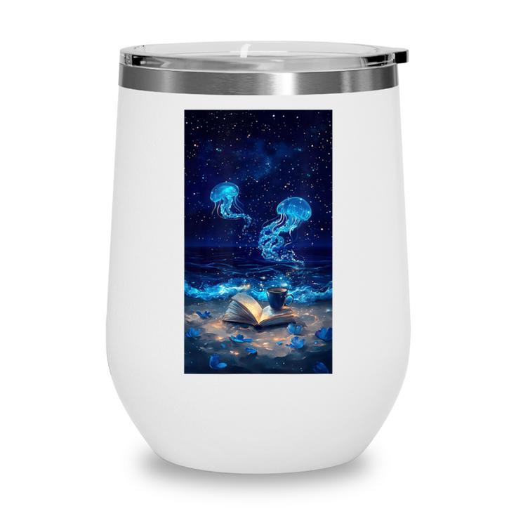Cosmic Botanical Book Lover Reading Wine Tumbler